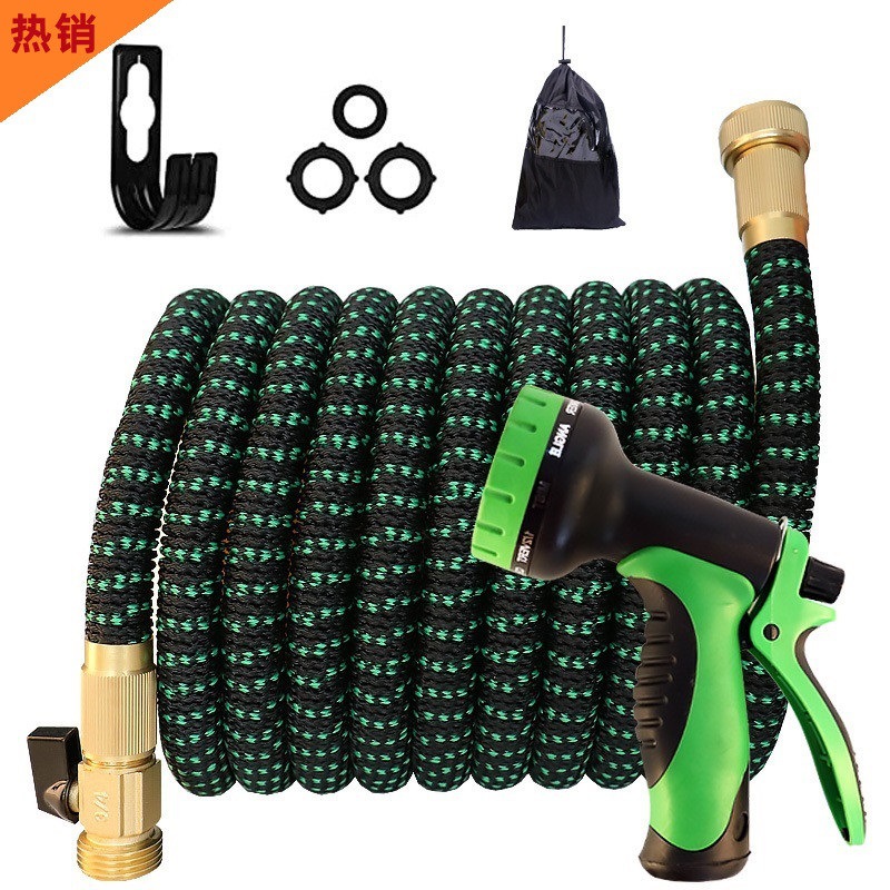 C热销跨境二代花园伸缩水管家用洗车高压水枪10功能水管套装