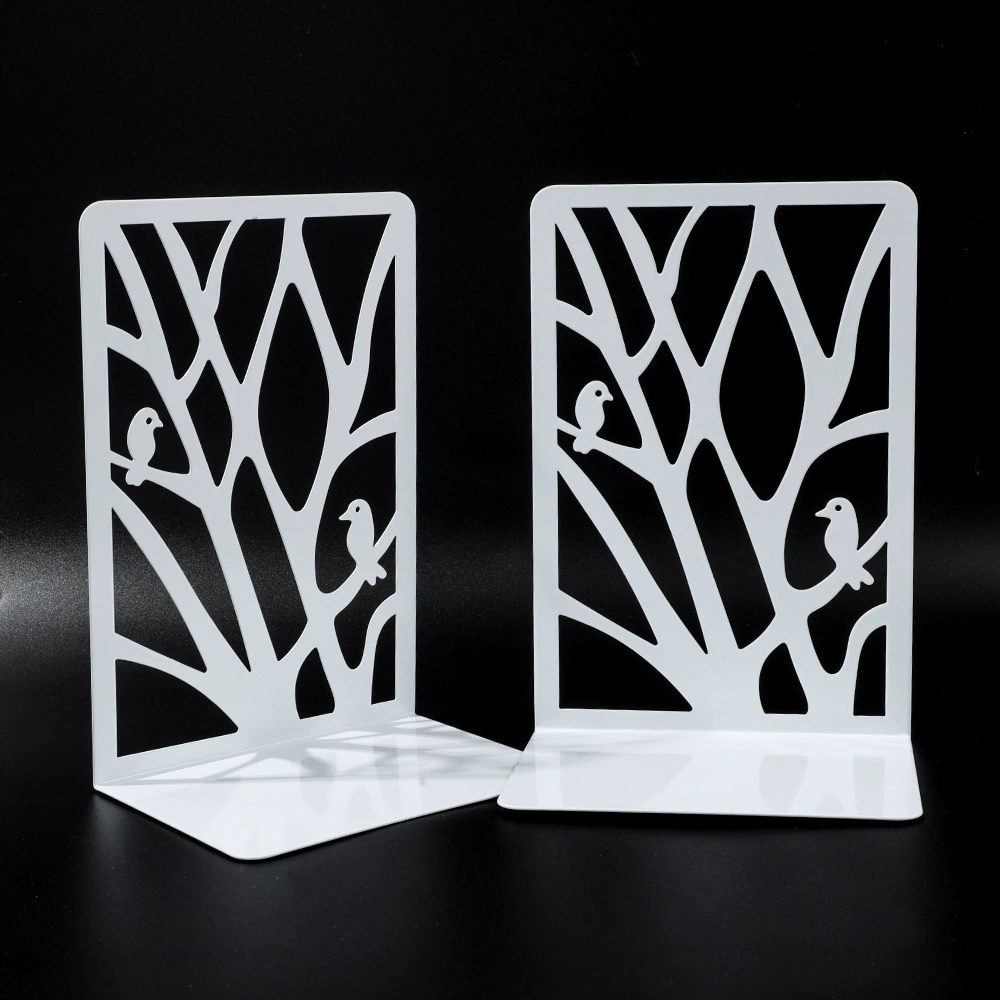 Bookends (Life Tree) Metal Tree-Shadow Design, Desktop Book Storage Pair, Decorative