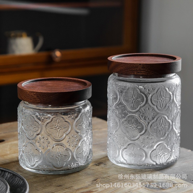 Frasco de almacenamiento retro apto para alimentos, frasco de almacenamiento para granos de café y zumos, frasco sellado, frasco de vidrio para té, transparente