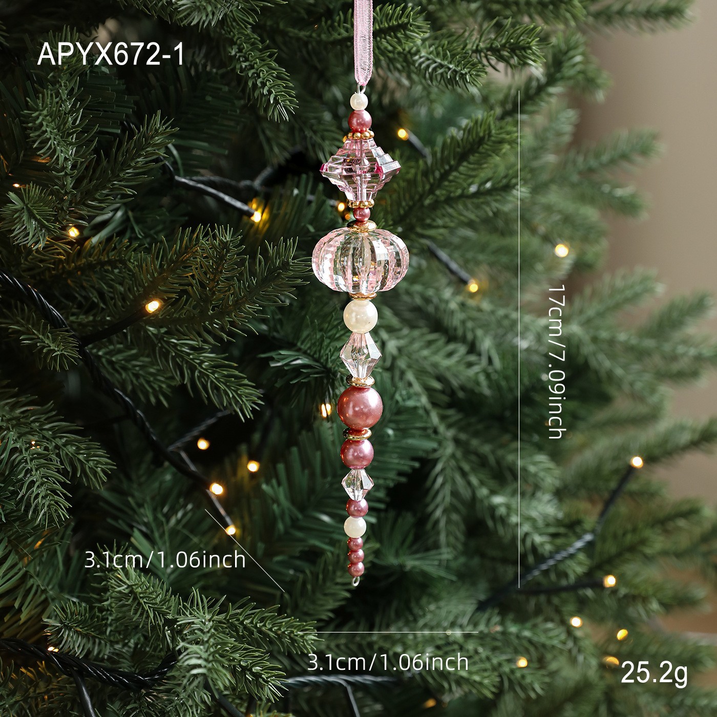 Nuevos productos transfronterizos transparentes colgantes de cristal acrílico colgantes colgantes decoraciones de Navidad árbol de Navidad vestidos colgantes