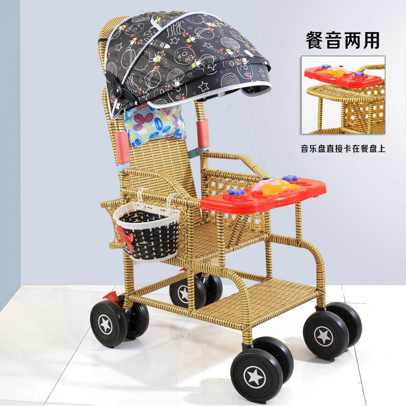 双层编餐音两用椅背可调节加折叠棚 送风兜带篮子♜✓