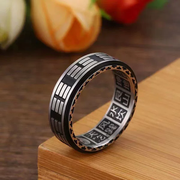 Titanium steel Tai Chi ring yin and yang fish finger ring stainless steel meson factory direct supply