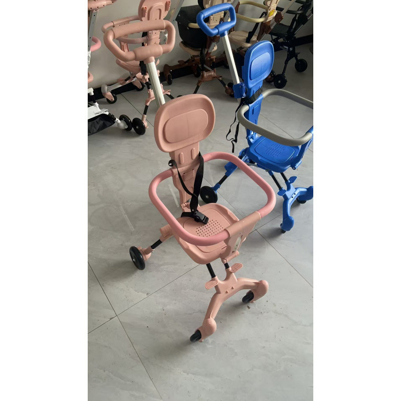 Caminar para bebés confortável, ligero y plegable, carrito de cuatro ruedas para bebés de dos vías para niños caminando para bebés