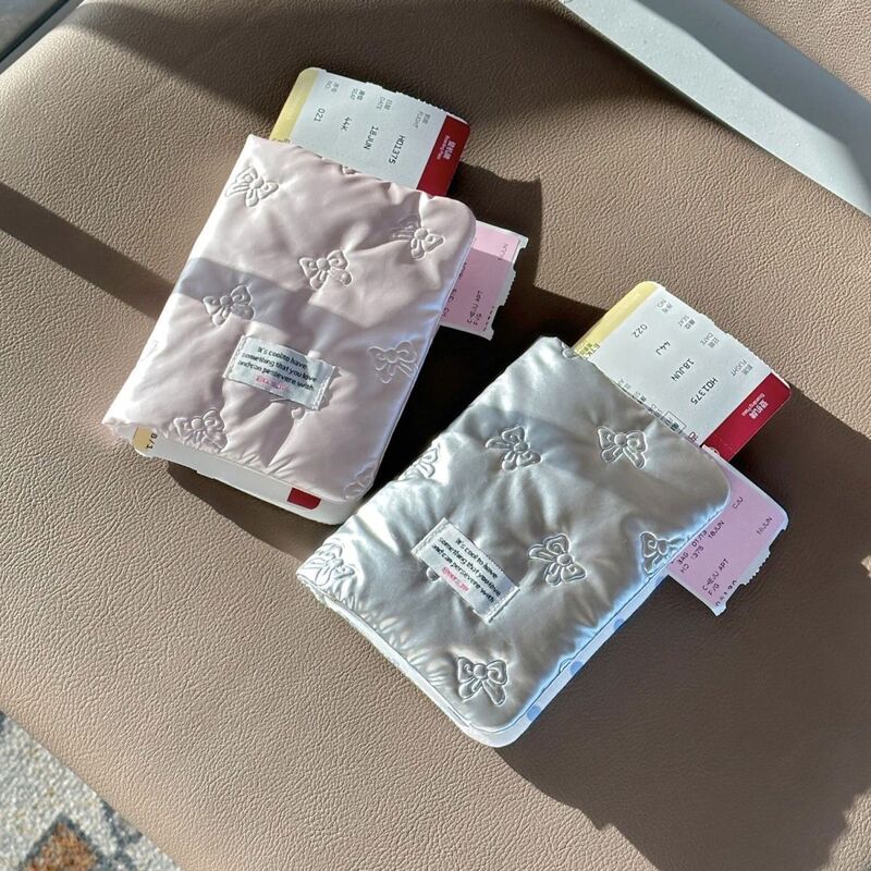 New Korean-Style Ins-Style Silver Pink Bow Polka Dot Id Card Holder, Cute and Unique High-Value Card Album for Women's Passport New Korean-Style Ins-Style Silver Pink Bow Polka Dot Id Card Holder, Cute and Unique High-Value Card Album for Women's Passport