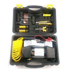 Two-cylinder air pump metal car tire inflator tire pump vehicle 12V high-power portable air compressor