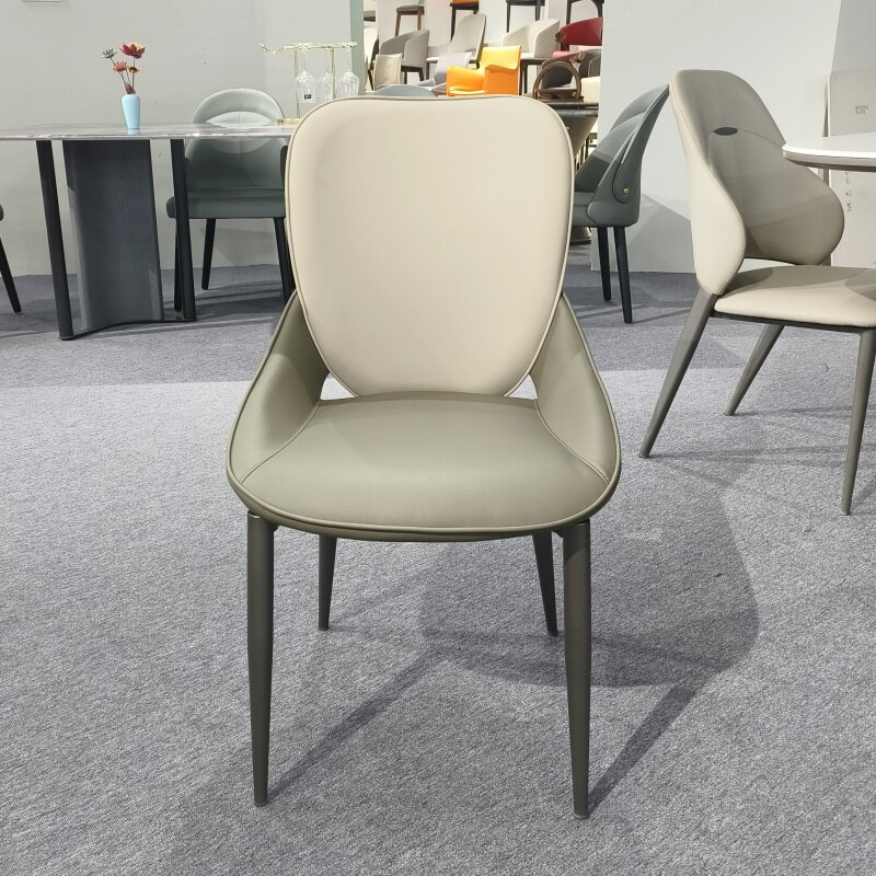 Mesa de comedor silla taburete respaldo silla de comedor de paquete blando doméstico restaurante italiano hotel comercio exterior al por mayor silla de comedor de piel de gato