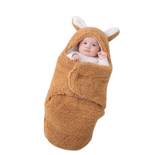 Cross-border swaddling blanket for newborn babies in autumn and winter, thickened anti-jump sleeping bag and swaddle for autumn and winter