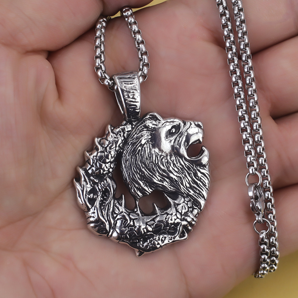 Lion Dragon+Steel Chain