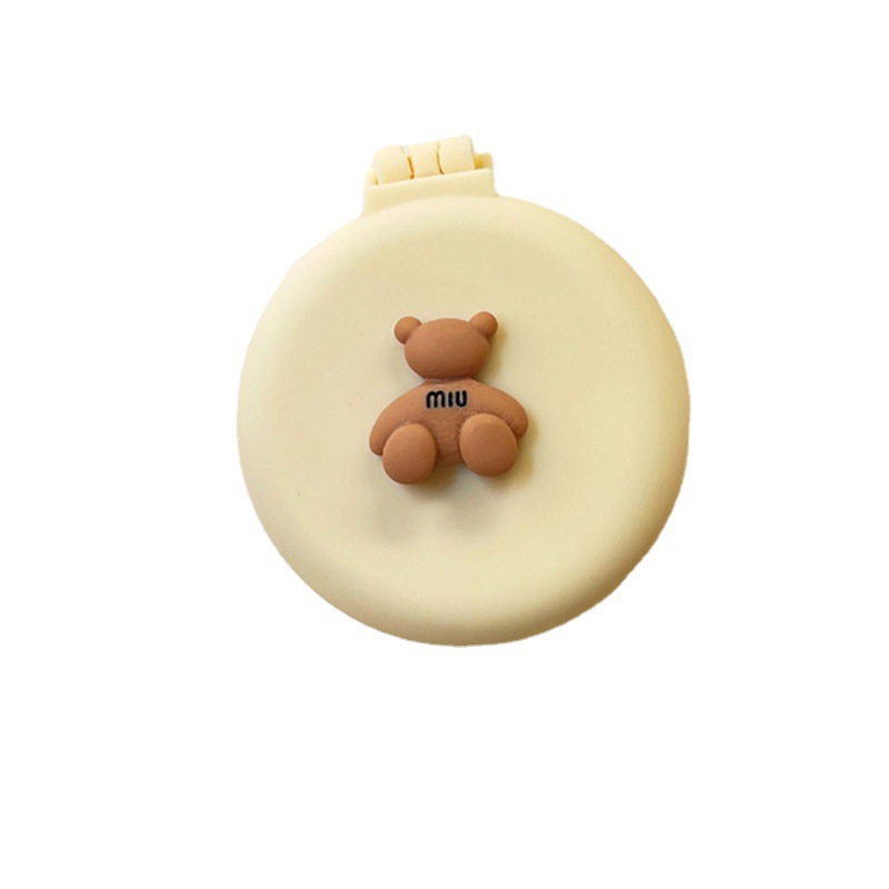 Lindo espejo pequeño con un mini peine de colchón de aire portátil para niñas peine de bolsa de aire plegable peine de masaje espejo todo en uno