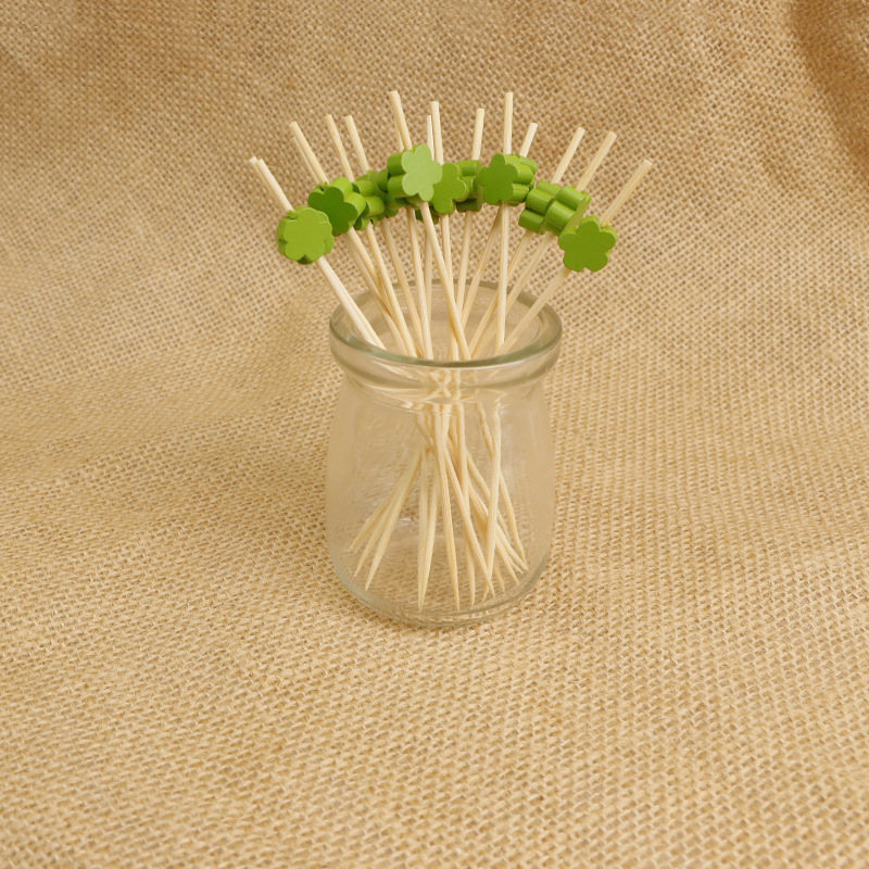 Desechable palo de bambú 12cm cóctel decorativo palo de postre