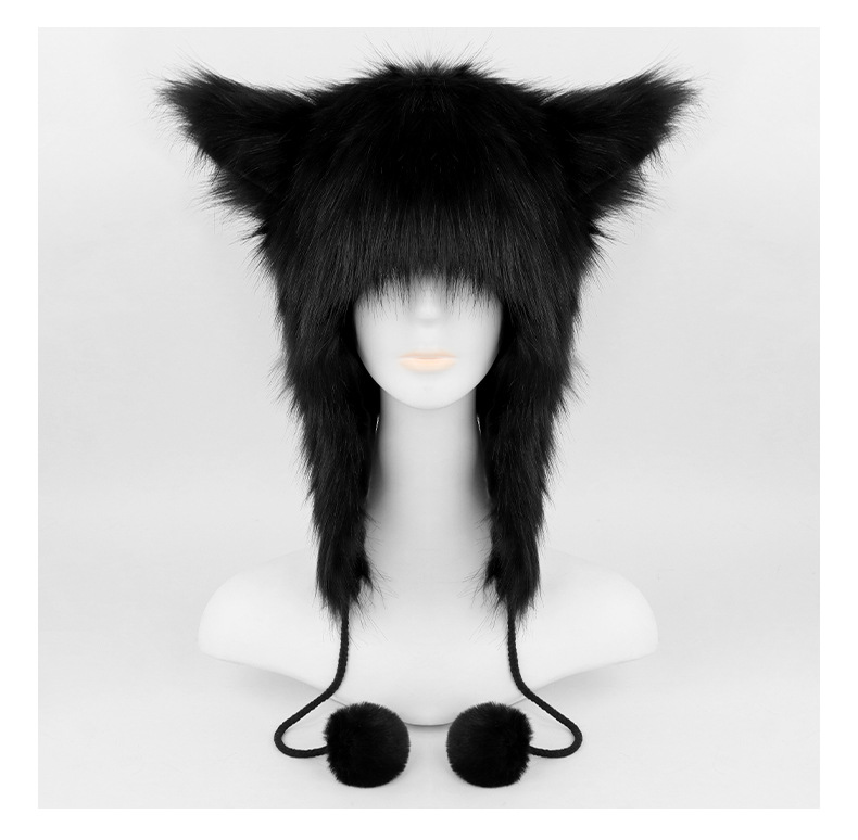 Halloween One piece cappello con palla di pelo coda di volpe peluche guanti con dita cosplay coda di animale set di oggetti di scena_voghion.com