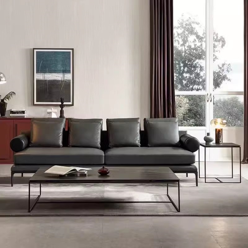 Mesa lateral de sofá de pizarra de roca, mesa de esquina de celebridades de Internet de alta gama de lujo ligero, mesa de borde estrecho, mesita de noche, sala de estar, mesa de centro cuadrada minimalista, mesa baja