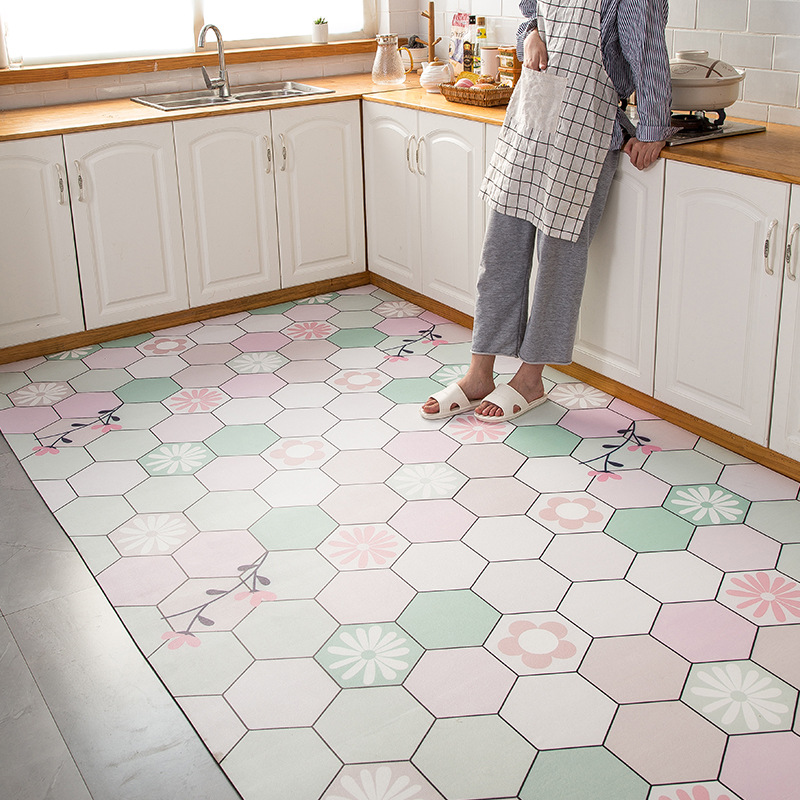 Alfombrillas de cuero para la cocina, lavables, sin necesidad de lavado, absorbentes de agua, resistentes al aceite, antideslizantes, alfombra para la entrada.