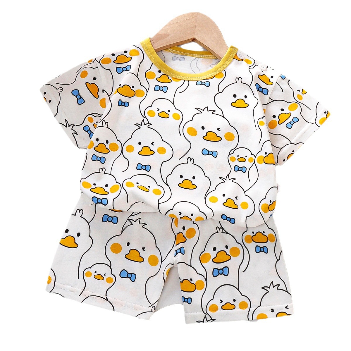 Set de mangas cortas para niños algodón verano nuevo estilo coreano pantalones cortos para niños delgados ropa de verano para niñas