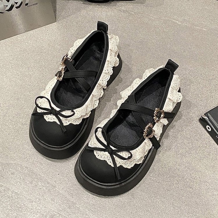 Universal elegant cute Mary Jane shoes with bow platform