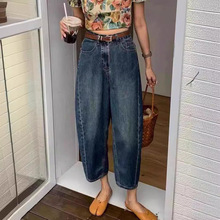 微垮哈伦牛仔裤女欧洲站夏装2024新款欧货女装时尚洋气阔腿裤子潮