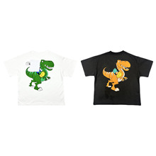 sk6703  预售 包邮 一件代发 童亲子 宽松拔印米奇恐龙短袖T恤
