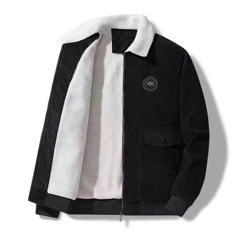 Men's Winter Outwear Fleece-Lined Thickeneded Woolen Jacket Autumn and Winter New Warm Clothes Men's Short Jacket Outwear