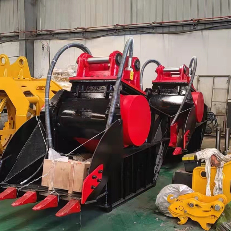 excavadora trituradora hidráulica tipo Eje único multifuncional trituradora de roca tamizadora gancho cucharón excavadora trituradora cucharón