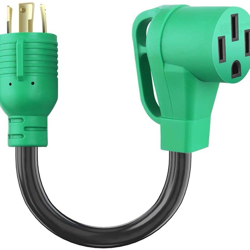 1.64ft 30 amp generator adapter TT-30P male to L14-30R female, 3 fork to 4 fork adapter