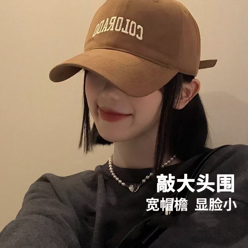 【工場承認】頭囲の大きい女性向けの深めの野球帽、日焼け止め刺繍、顔見せの小文字サンバイザー、男女同型|undefined