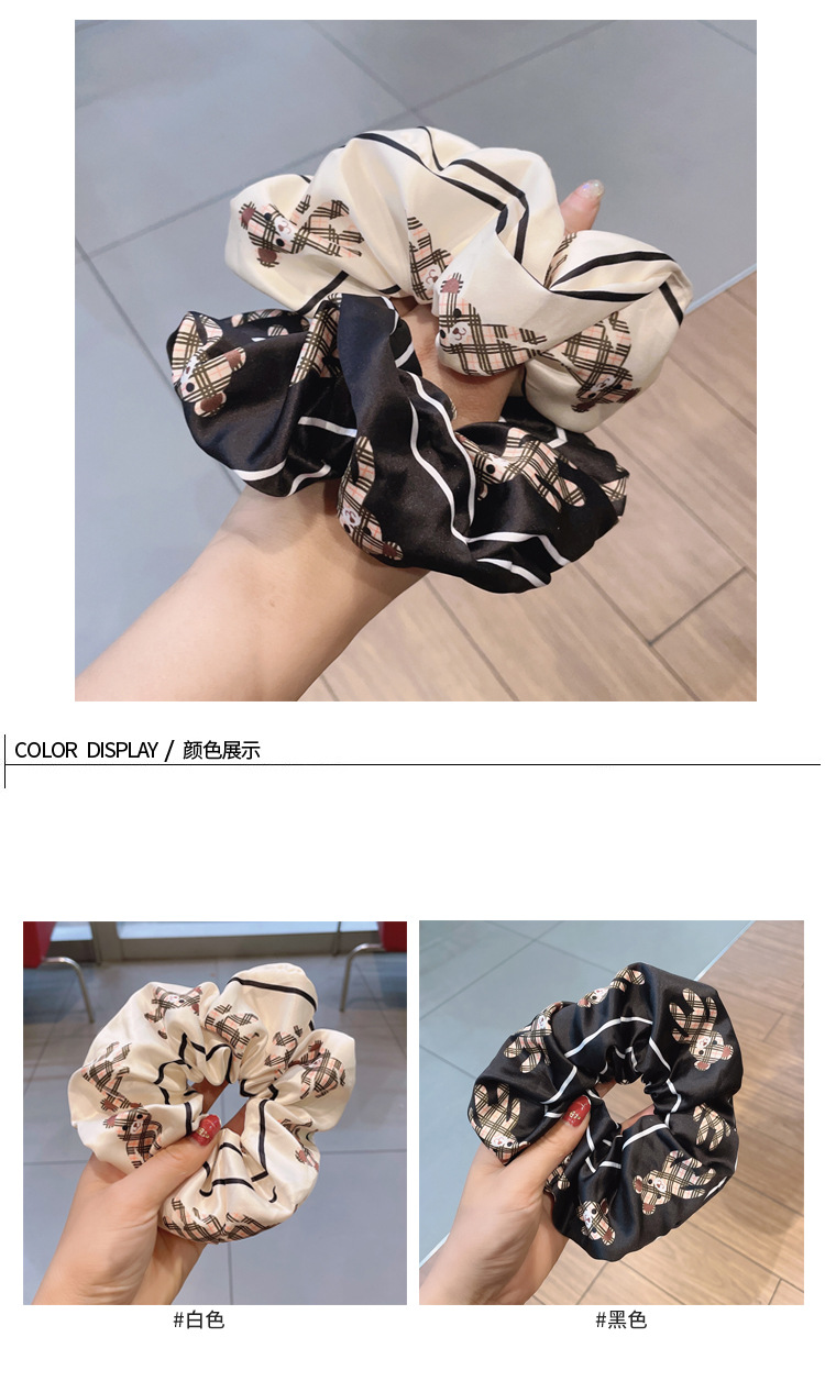 Fashion Contrast Color Bear Printing Hair Scrunchies display picture 1