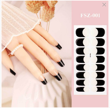 Gel UV transfronterizo desnudo 16 pegatinas de uñas semicurdibles pegatinas de uñas de lámpara de horneado endurecer polvo de flash impermeable duradero