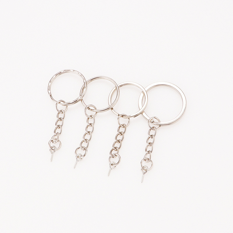 DIY Handmade Key Chain Buckle Accessories Key Ring Hanging Horn Ring Lobster Buckle Gold Key Ring with Chain Pendant