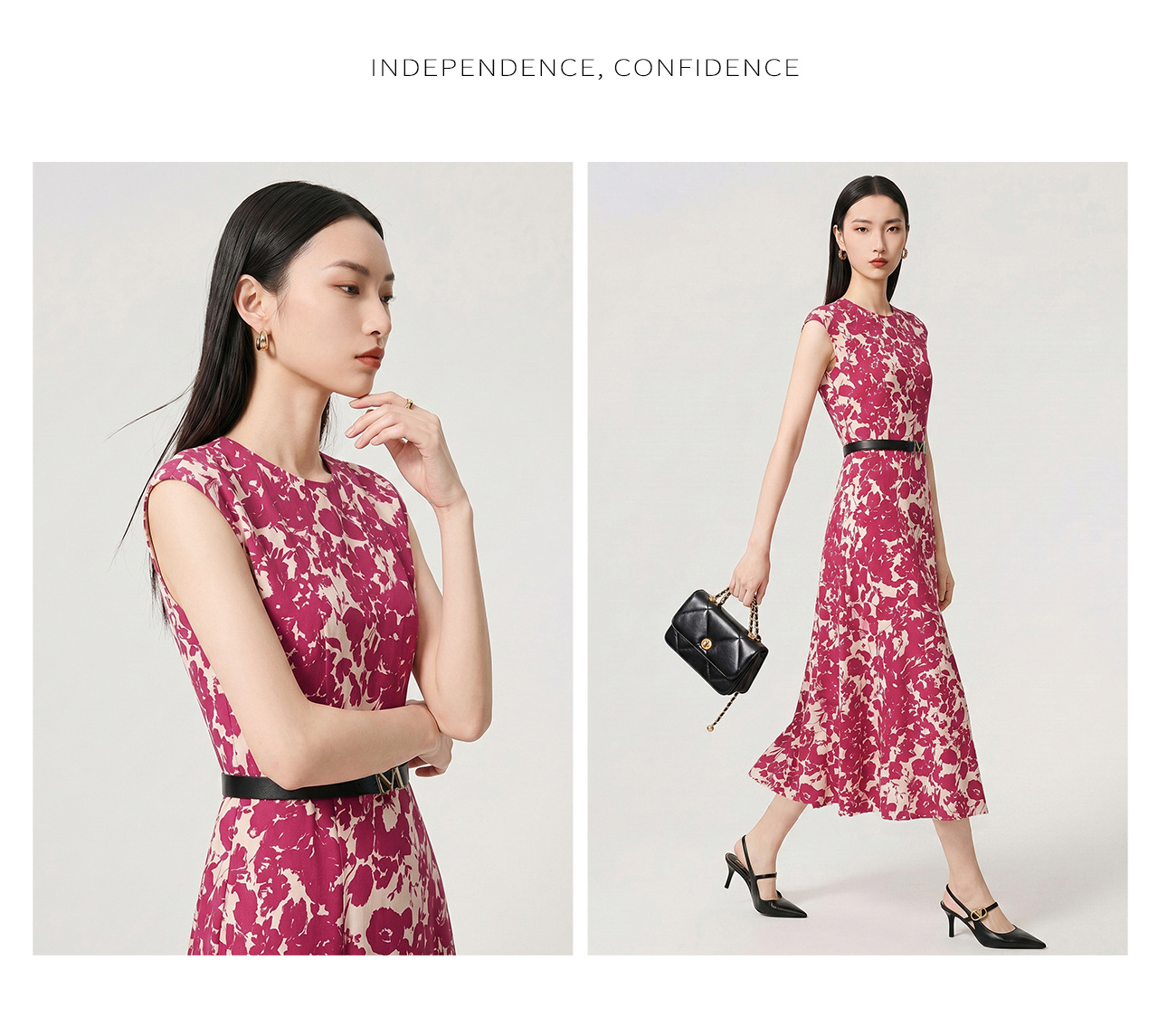 Đầm maxi nữ thắt eo in họa tiết kỳ nghỉ, chất cotton cao cấp không tay — màu hồng đậm chi tiết 13