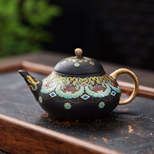 草木灰敦煌茶壶轻奢高档家用功夫茶具套组泡茶壶复古一壶两杯单壶