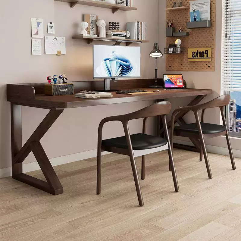 【厂家直销】实木电脑桌书桌新款长条卧室双人办公桌简约家用组合