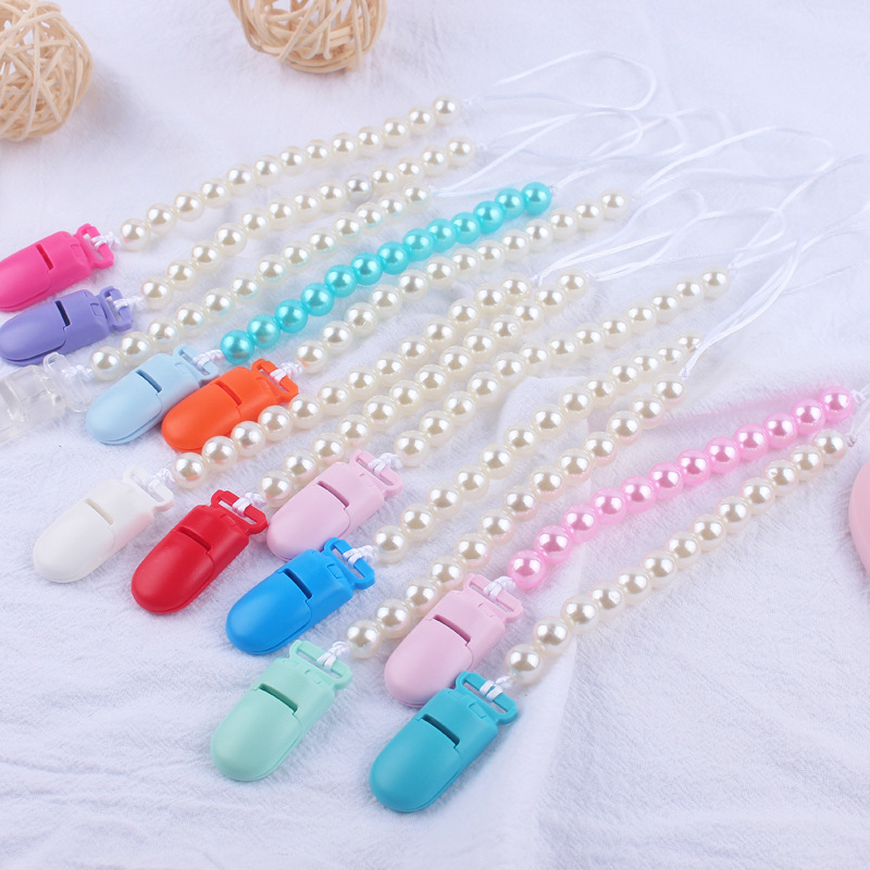 Suministros para bebés de color clip de plástico pacificar bebé DIY perla chupete cadena anti-gota cadena nuevo AliExpress