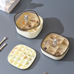 Jewelry storage box, multi-layer large capacity jewelry storage box, transparent partitioned necklace, earrings, bracelet, jewelry desktop box