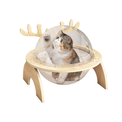 Mengzhu deer antler cat nest, universal pet supplies for all seasons, cat nest, cat climbing frame, space capsule cat nest, solid wood cat bed