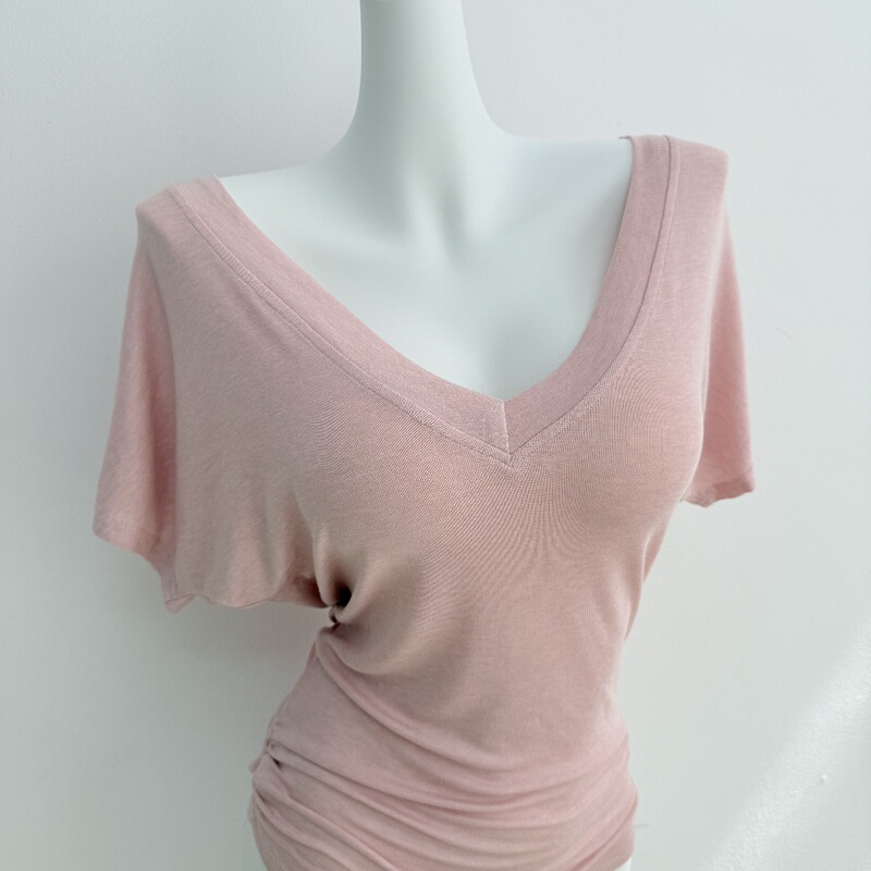 So Comfortable to Wear~ Self-Retained Super Slimming Top with Tummy Control, Tencel Cotton Batwing Sleeves, Cinched Waist, Short-Sleeve T-Shirt for Women So Comfortable to Wear~ Self-Retained Super Slimming Top with Tummy Control, Tencel Cotton Batwing Sleeves, Cinched Waist, Short-Sleeve T-Shirt for Women