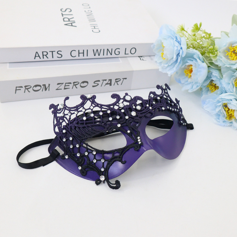 Venecia baile de máscaras de diamantes de un solo ojo máscara de cabeza plana mitad cara princesa sexy espectáculo de fiesta máscara de ojos