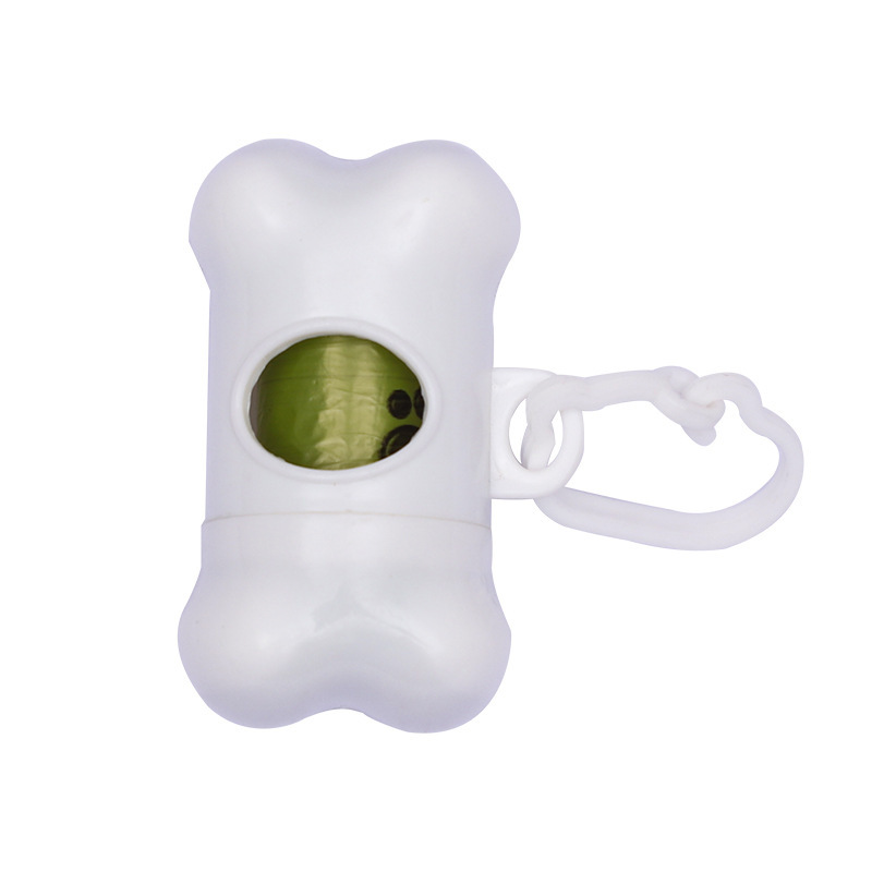 쓰레기 봉투가 달린 흰 뼈