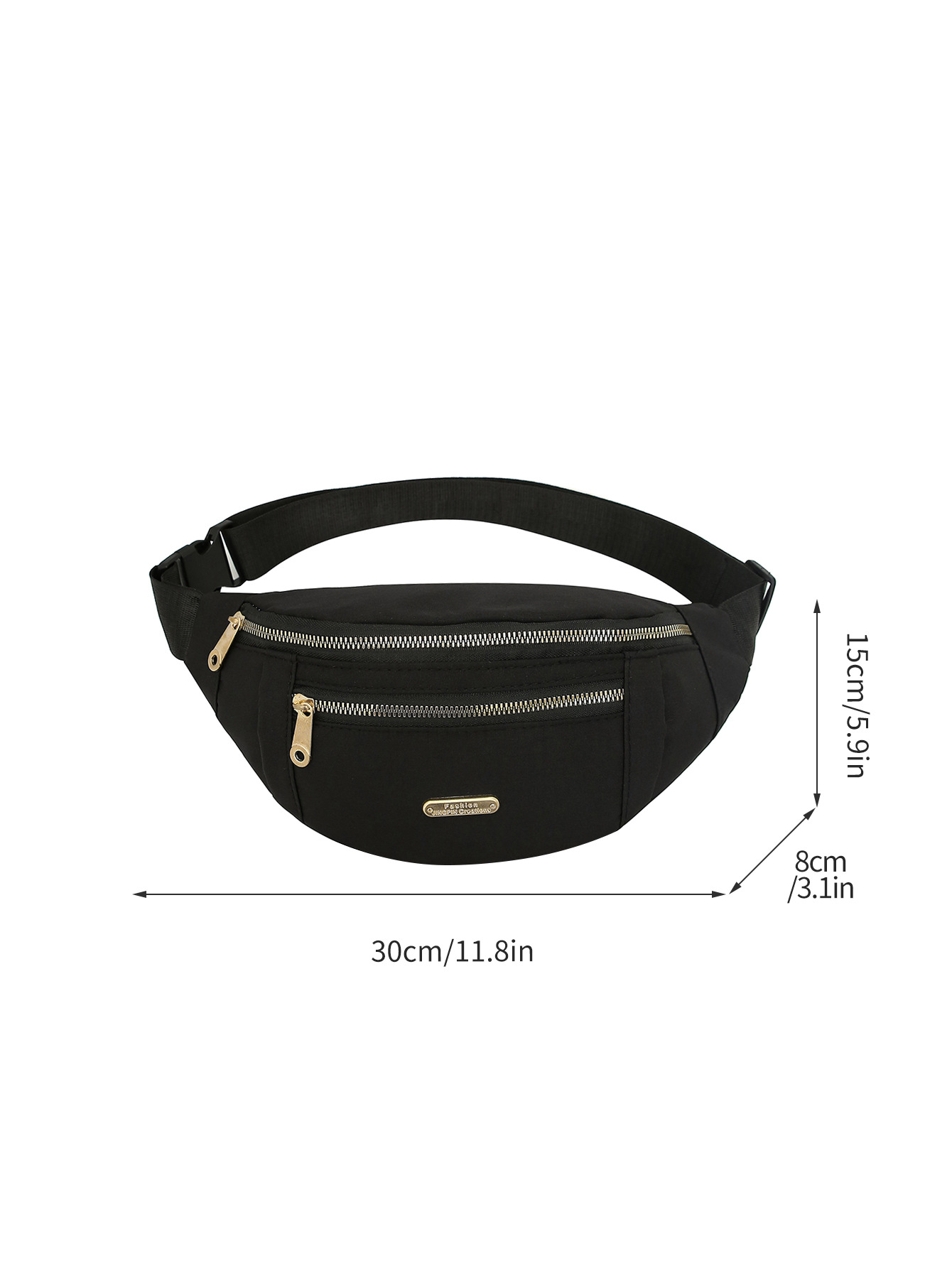 Zipper Closure Type Women's Streetwear Solid Color Nylon Waist Bags