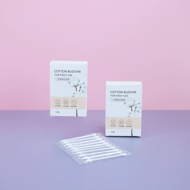 Оптовая продажа фабрики 30 50 коробка независимая оберточная бумага вал острый круглый макияж бровей подводка для глаз ремонт ватный тампон