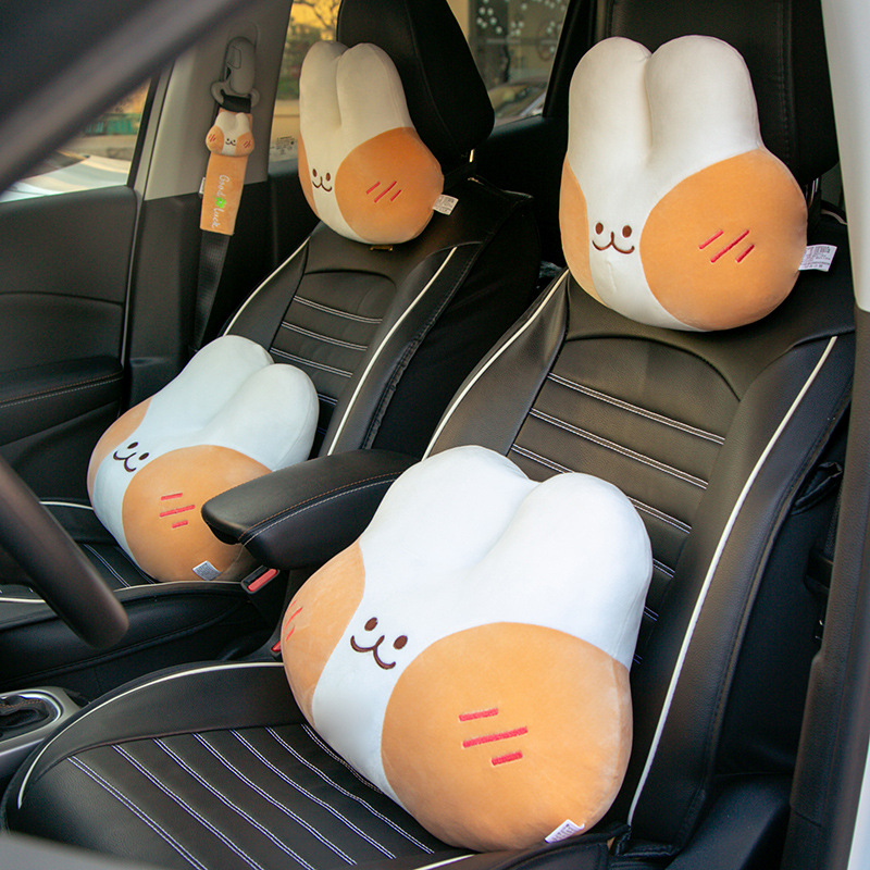 Manufactor Supplying new pattern the republic of korea bread rabbit automobile Headrest Neck Pillow Lumbar pillow Cushion vehicle Shoulders sets