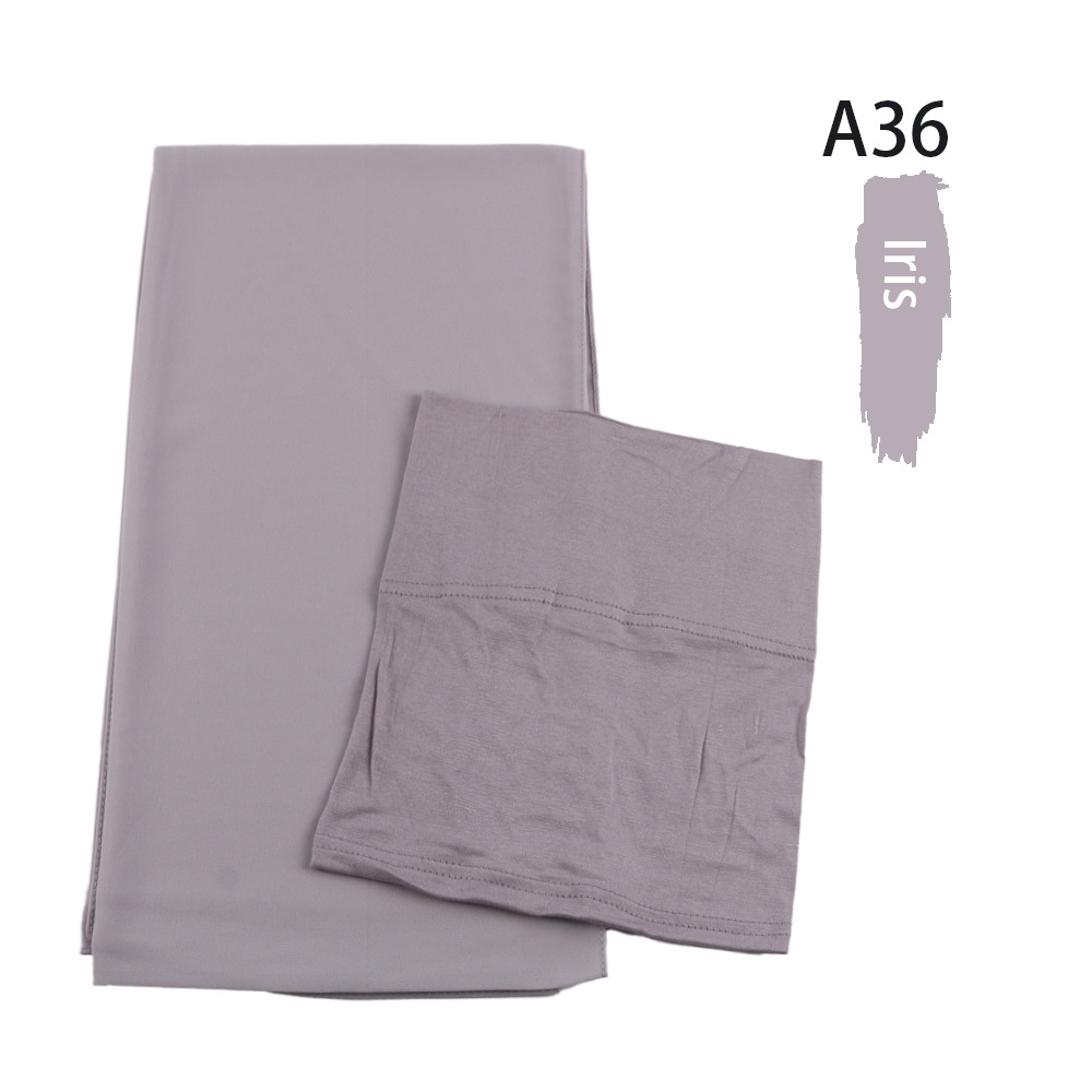 Muslim Women Chiffon HIjab With Matching Under Cap Hijab Headscarf Chiffon Long Shawl With Match Color Jersey Inner Caps
