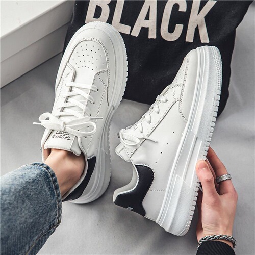 Spring men's shoes new breathable white shoes for men students Korean style trendy versatile thick-soled sports casual board shoes fashionable shoes