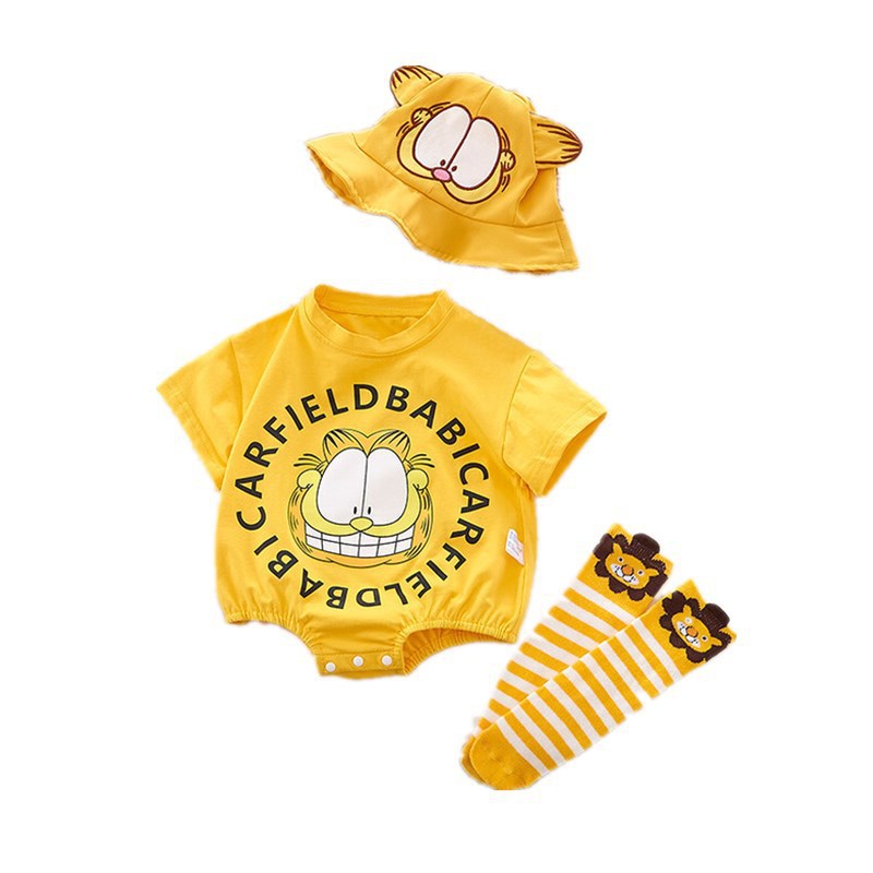 Mono infantil recién nacido media manga vaina ropa masculina y femenina bebé de dibujos animados impreso ropa triángulo mameluco moda