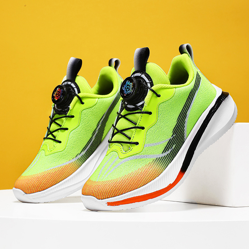 Red Rabbit Kids Sports Zapatos de malla zapatos giratorios botones zapatos de carreras profesionales ligeros de suela suave