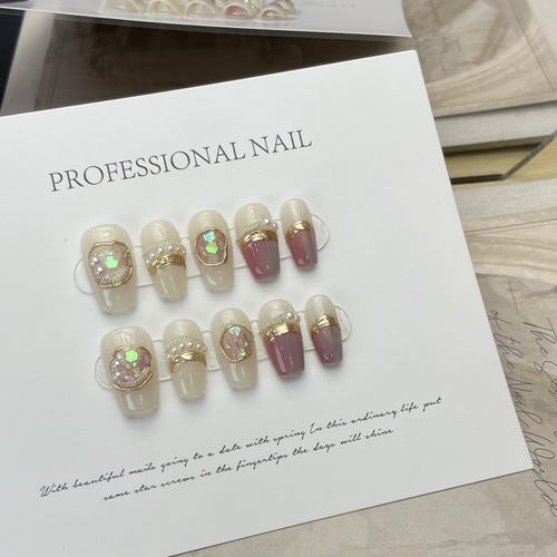 [Purely Handmade Actual Photos] Purely Handmade Phototherapy Wearable Nails Alps Wearing Nails Wholesale Finished Products Reusable