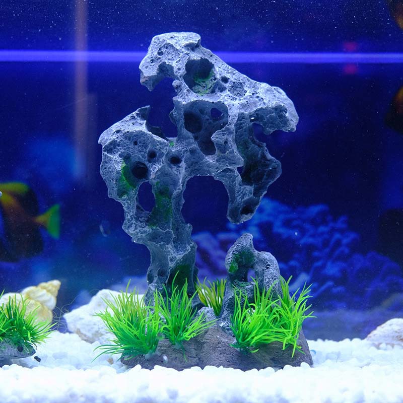 Acuario arroyo rocalla de piedra decoración evitación cueva paisajismo de pecera simulación decoración de resina de piedra