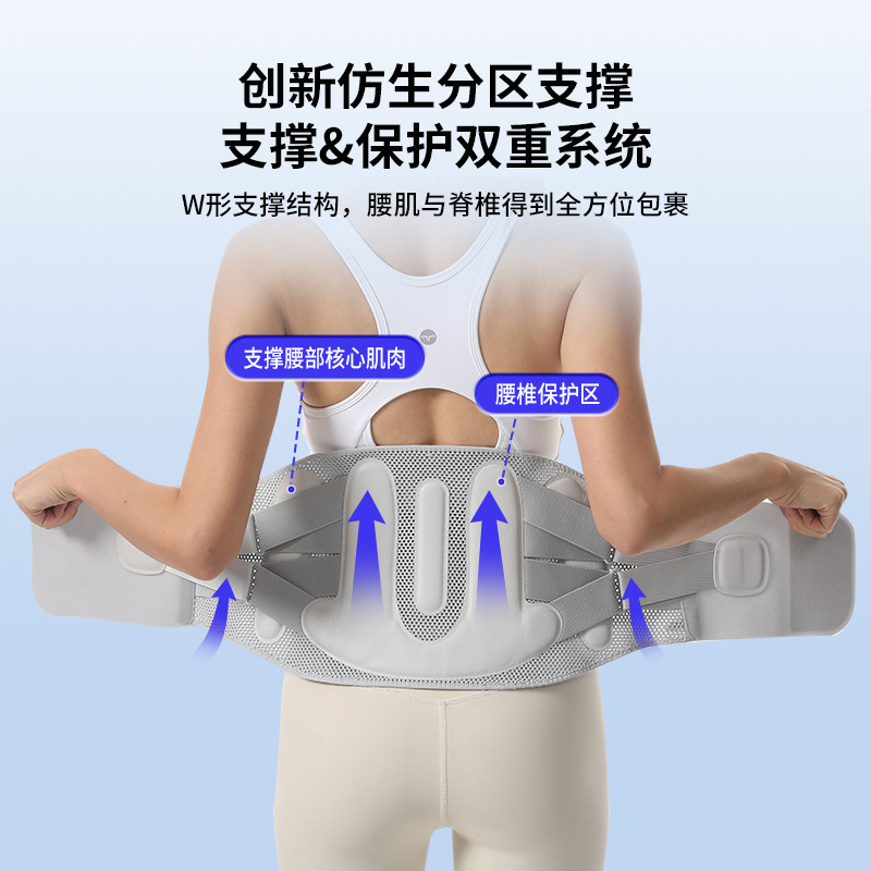 新款护腰专用山型钢板热压保护腰椎深蹲久坐久站支撑护腰带四季款|undefined