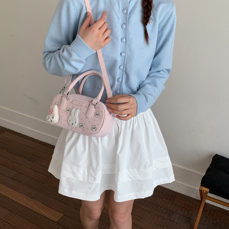 Dolce flor pequeña bolsa de Boston para mujeres 2026 nuevo bolso de mochila portátil bolso de almohada diario bolso de viaje de moda