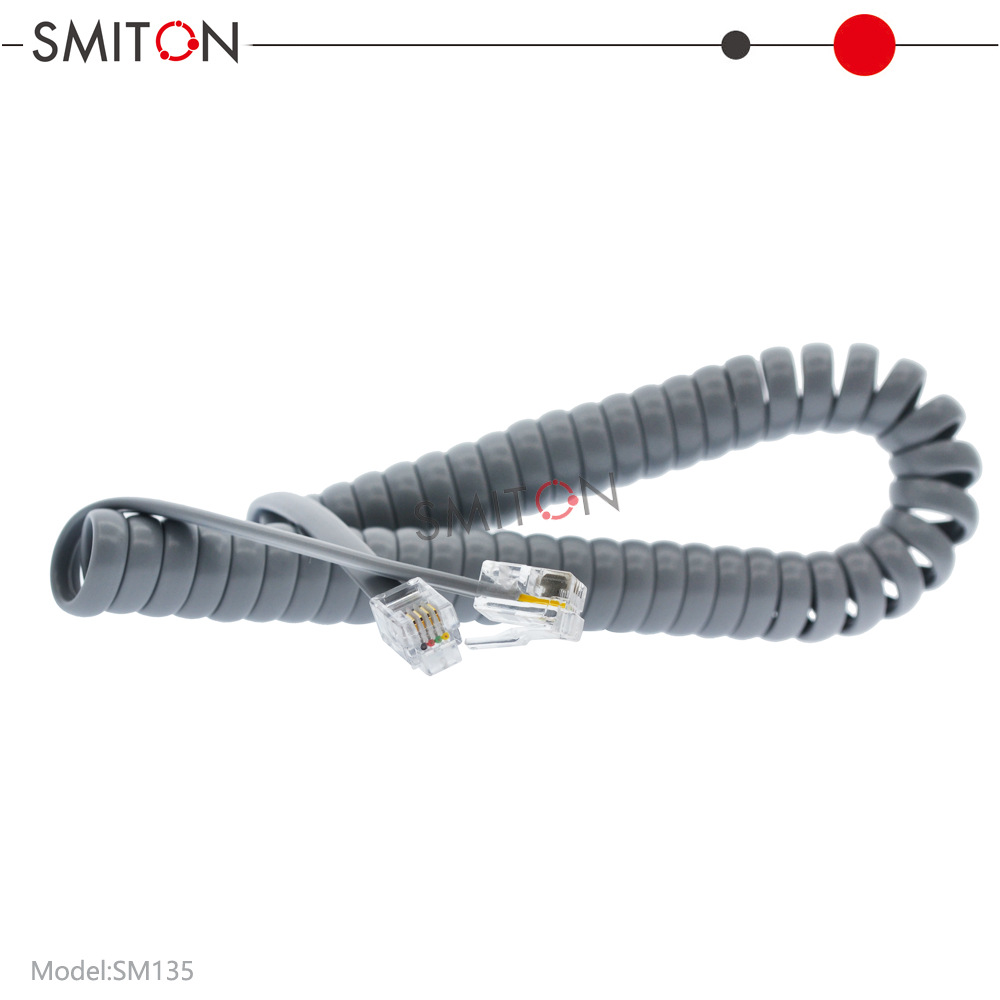 sm135电话线 RJ9 4P4C电话手柄线 扁平28AWG线材 4芯铜导体稳定好