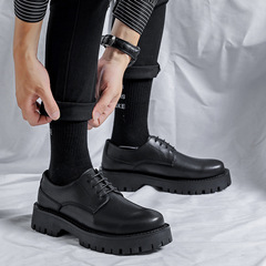 Summer Small Leather Shoes for Men - Trendy Korean Style Business Casual Shoes with British Style, Round Toe Suit Shoes 8057-R